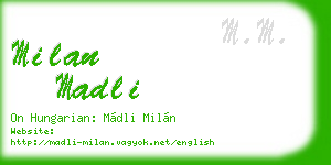 milan madli business card