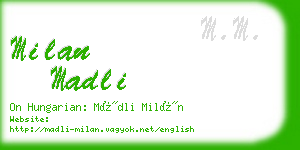 milan madli business card